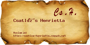 Csatlós Henrietta névjegykártya